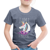 I am 3 and Magical  Toddler Premium T-Shirt - heather blue