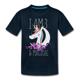 I am 3 and Magical  Toddler Premium T-Shirt - deep navy