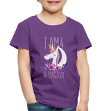 I am 4 and Magical Toddler Premium T-Shirt - purple