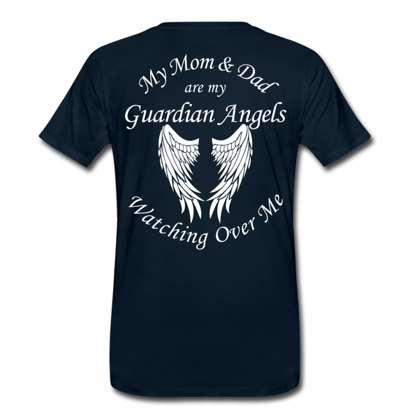 Mom and Dad Guardian Angel Men's Premium T-Shirt (CK3581) - deep navy