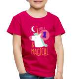 I am 1 and Magical Toddler Premium T-Shirt  (CK3901) - dark pink