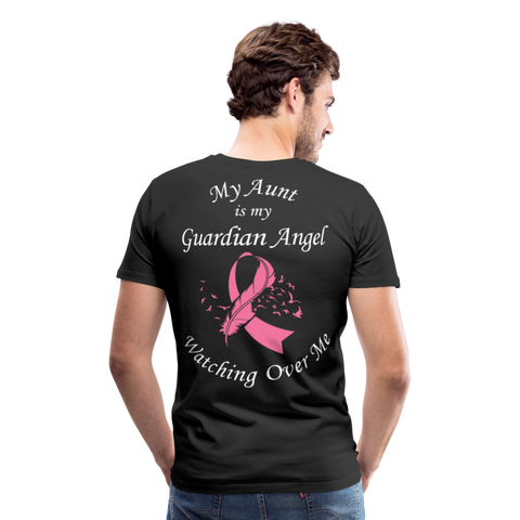 Aunt Guardian Angel Breast Cancer Men's Premium T-Shirt - black