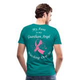 Aunt Guardian Angel Breast Cancer Men's Premium T-Shirt - teal