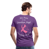 Aunt Guardian Angel Breast Cancer Men's Premium T-Shirt - purple