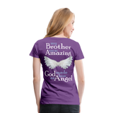 Brother Amazing Angel Women’s Premium T-Shirt (CK3562) - purple