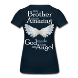Brother Amazing Angel Women’s Premium T-Shirt (CK3562) - deep navy