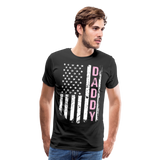 American Daddy Flag Men's Premium T-Shirt - Pink - black
