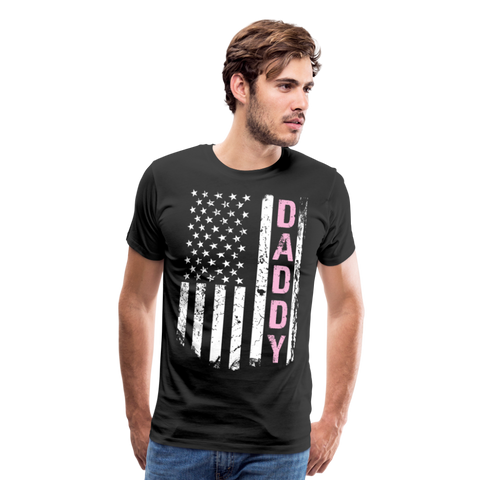 American Daddy Flag Men's Premium T-Shirt - Pink - black
