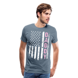 American Daddy Flag Men's Premium T-Shirt - Pink - steel blue