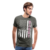 American Daddy Flag Men's Premium T-Shirt - Pink - asphalt gray