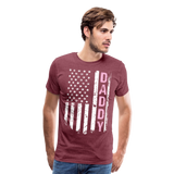 American Daddy Flag Men's Premium T-Shirt - Pink - heather burgundy