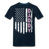 American Daddy Flag Men's Premium T-Shirt - Pink - deep navy