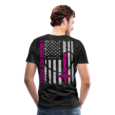 Brooke Emergency Nurse Flag Men's Premium T-Shirt - charcoal gray