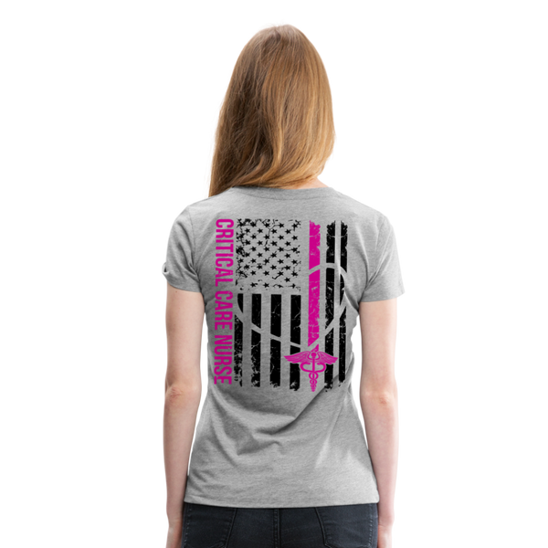 Critical Care Nurse Women’s Premium T-Shirt (CK1838) - heather gray