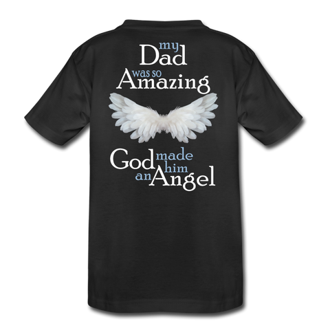Dad Amazing Angel Kids' Premium T-Shirt (CK1381) - black