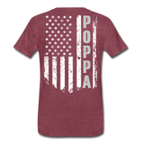 Poppa American Flag Men's Premium T-Shirt - heather burgundy