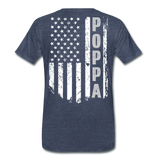 Poppa American Flag Men's Premium T-Shirt - heather blue