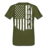Poppa American Flag Men's Premium T-Shirt - olive green
