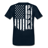 Poppa American Flag Men's Premium T-Shirt - deep navy
