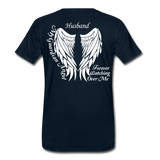 Husband My Guardian Angel Men's Premium T-Shirt (CK1607) - deep navy