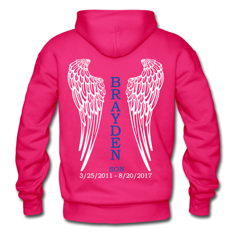 Brayden -Blue Gildan Heavy Blend Adult Hoodie - fuchsia