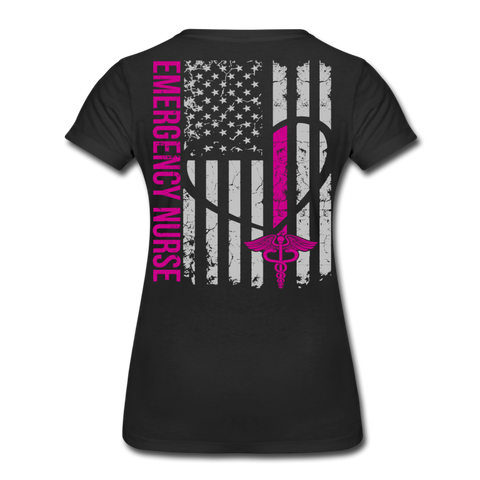 Kristy Emergency Nurse Flag Women’s Premium T-Shirt - black