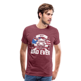 Best Dad Ever Firefighter Dad Men's Premium T-Shirt (CK3585) - heather burgundy