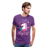 Unicorn Never Stop Being Magical Men's Premium T-Shirt (CK1519) - purple