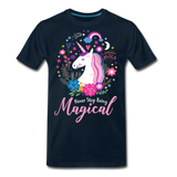 Unicorn Never Stop Being Magical Men's Premium T-Shirt (CK1519) - deep navy