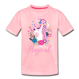 Unicorn Never Stop Being Magical Toddler Premium T-Shirt (CK1520) - pink