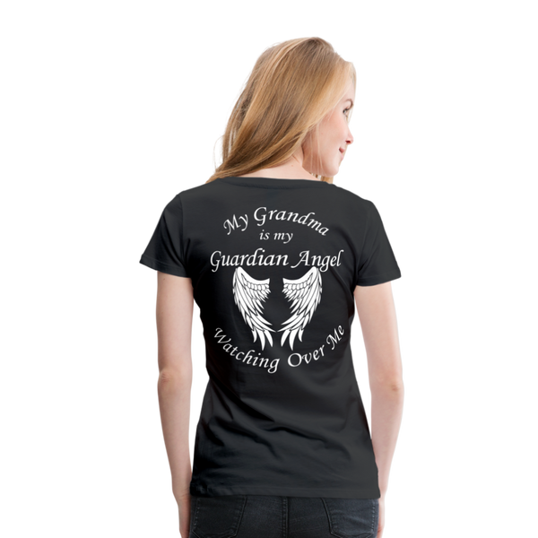 Grandma Guardian Angel Women’s Premium T-Shirt (CK3572) - black