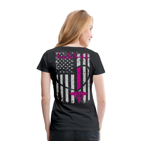 RN Nurse Flag Women’s Premium T- Shirt (CK1295) Updated - black