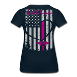RN Nurse Flag Women’s Premium T- Shirt (CK1295) Updated - deep navy