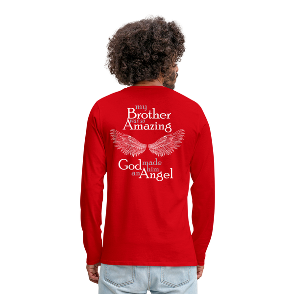 Brother Amazing Angel - Sister of an Angel Men's Premium Long Sleeve T-Shirt - red