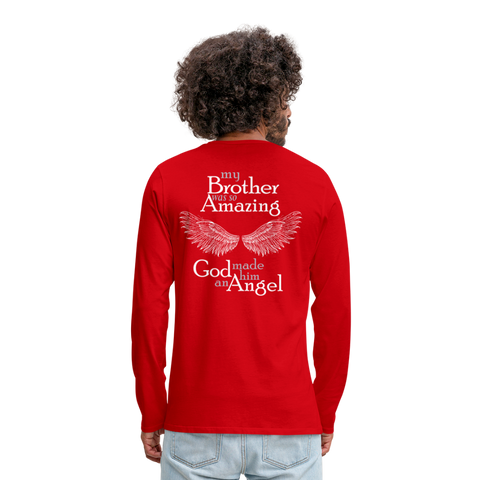 Brother Amazing Angel - Sister of an Angel Men's Premium Long Sleeve T-Shirt - red