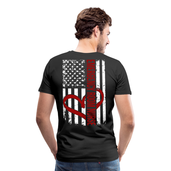 Emergency Room Nurse Flag Men's Premium T-Shirt (CK1836 Red) - black