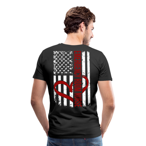 Emergency Room Nurse Flag Men's Premium T-Shirt (CK1836 Red) - black
