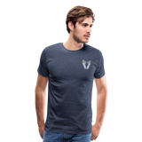 Papa Guardian Angel with Front Wings Men's Premium T-Shirt - heather blue