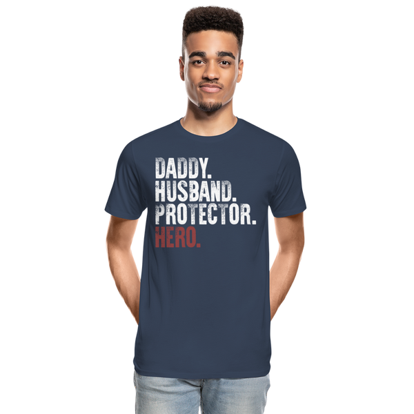 Daddy Husband Protector Hero Men’s Premium Organic T-Shirt (CK1049) - navy
