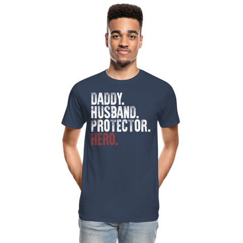 Daddy Husband Protector Hero Men’s Premium Organic T-Shirt (CK1049) - navy
