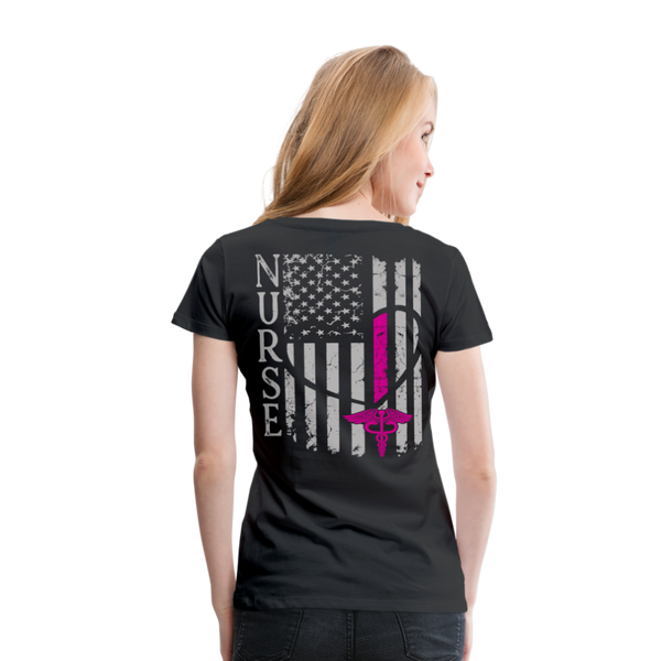Nurse Flag Women’s Premium T-Shirt (CK1213) updated+ - black