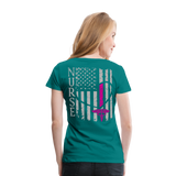 Nurse Flag Women’s Premium T-Shirt (CK1213) updated+ - teal