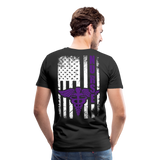 Nurse Flag Purple Men's Premium T-Shirt (CK1808) D - black