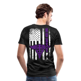 Nurse Flag Purple Men's Premium T-Shirt (CK1808) D - charcoal gray