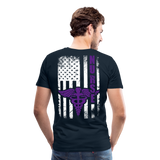 Nurse Flag Purple Men's Premium T-Shirt (CK1808) D - deep navy