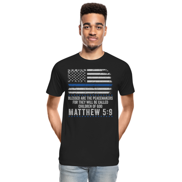 Matthew 5:9 Men’s Premium Organic T-Shirt (CK1843) - black