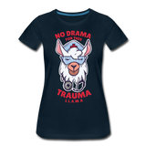 No Drama Trauma Llama Women’s Premium T-Shirt - deep navy