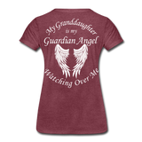 Granddaughter Guardian Angel Women’s Premium T-Shirt (CK3574) - heather burgundy