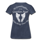 Granddaughter Guardian Angel Women’s Premium T-Shirt (CK3574) - heather blue