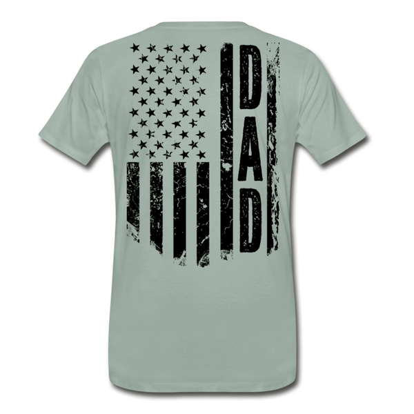 Dad American Flag Men's Premium T-Shirt CK1903 - Black - steel green